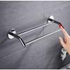 Wall-Mounted Stainless Steel Double Towel Rack, No-Drill, 52 cm view 3