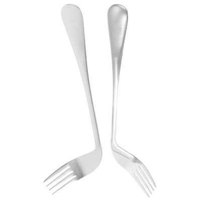 Anneome 2-Piece Angled Stainless Steel Fork Set with Comfortable Elbow Grip