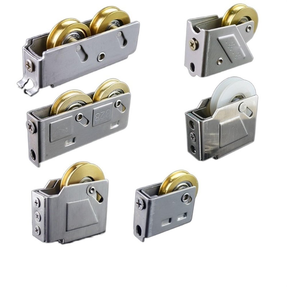 Sliding Door Rollers, Heavy-Duty Stainless Steel Window Rollers, Double Copper Wheels, 2-Pack