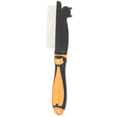 Orange Dog Hair Comb with Ergonomic Design, Stainless Steel, 1 Pc.