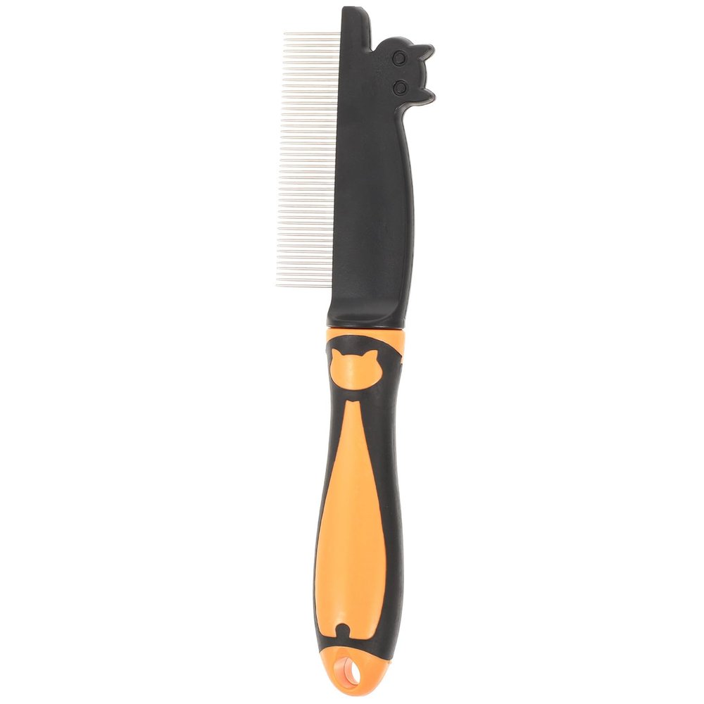 Orange Dog Hair Comb with Ergonomic Design, Stainless Steel, 1 Pc.