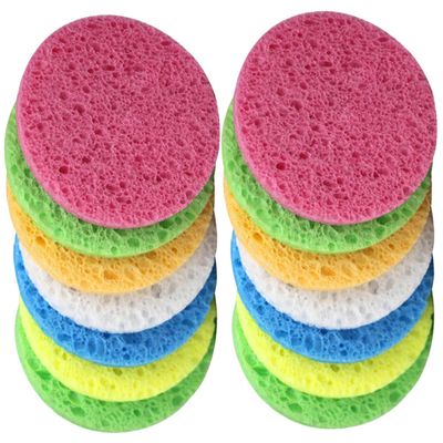 25 Round Cellulose Cosmetic Sponges for Gentle Facial Cleansing