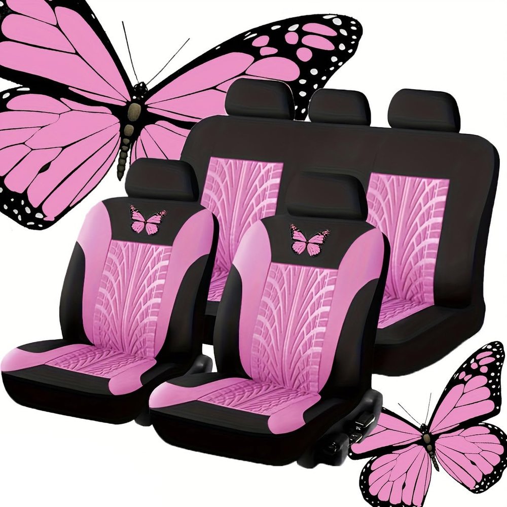 NURCIX Car Seat Cover Set, Compatible with Mercedes-Benz S-Class 2021–2023 W223, 5 Seats, Complete Set, 2-Pink