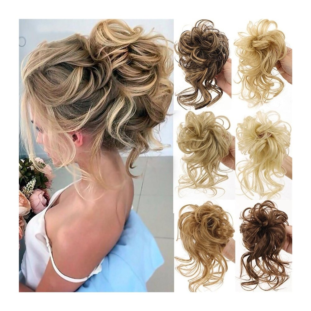 Messy Bun Hairpiece with Wispy Strands