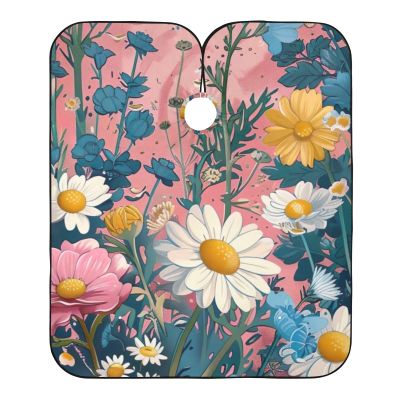 Hairdressing Cape and Apron with Wildflowers, XL, One Size