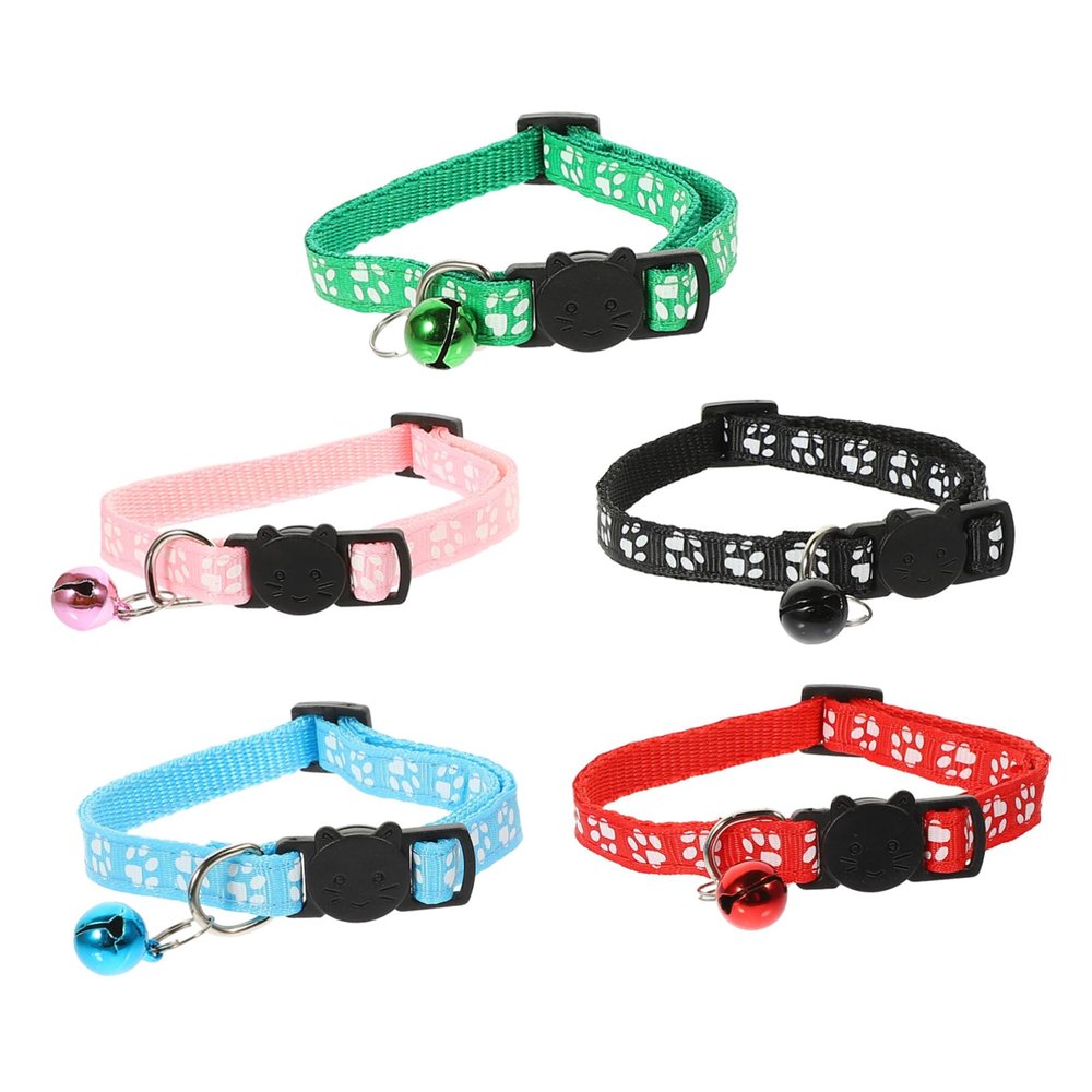 INOOMP 5-Pack Decorative Nylon Cat Collars