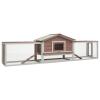 Chaduof Rabbit Hutch, Mocha, 310 x 70 x 87 cm, Solid Pine and Fir Wood view 1