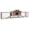 Chaduof Rabbit Hutch, Mocha, 310 x 70 x 87 cm, Solid Pine and Fir Wood view 2