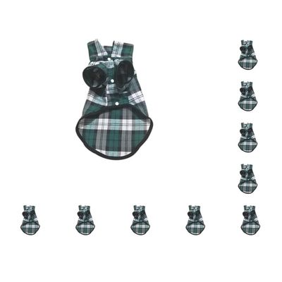 Soft Dog Clothes, Cute Vest Outfit, No Buckles, Green, XS, 10-Piece Set