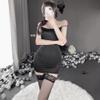Sexy Women's Open-Crotch Japanese Mesh Cosplay Bodysuit, Black, One Size view 3
