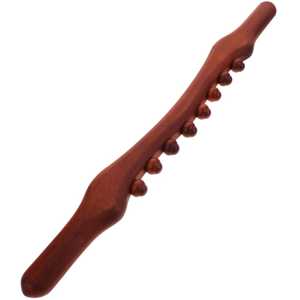 KOMBIUDA Wooden Body Massage Stick with 8 Massage Beads