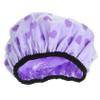 Purple 2-Layer Patterned Shower Cap for Women with Satin Lining view 1