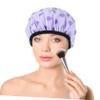 Purple 2-Layer Patterned Shower Cap for Women with Satin Lining view 2