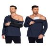 Deyeek Men's Post-Shoulder Surgery Shirts with Chemo Access, Snap Closures, Long Sleeves, Blue/Purple, XX-Large view 1