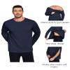 Deyeek Men's Post-Shoulder Surgery Shirts with Chemo Access, Snap Closures, Long Sleeves, Blue/Purple, XX-Large view 2