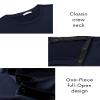 Deyeek Men's Post-Shoulder Surgery Shirts with Chemo Access, Snap Closures, Long Sleeves, Blue/Purple, XX-Large view 3