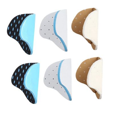 3 Pairs of Wear-Resistant PU and Fabric Heel Cushions for Shoes
