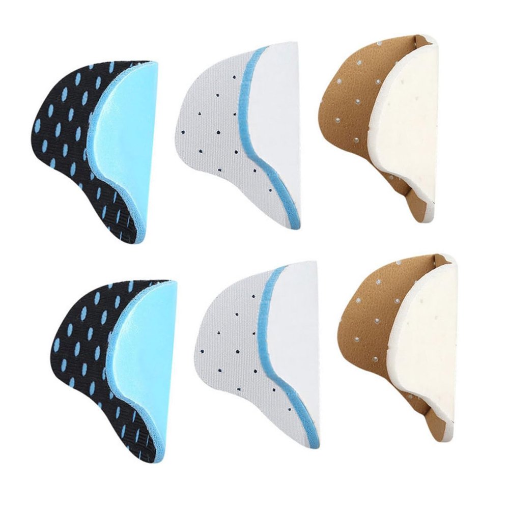 3 Pairs of Wear-Resistant PU and Fabric Heel Cushions for Shoes