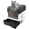 Enclosed Cat Litter Box with Odor-Reducing Filter, Scoop and Deodorizing Bag view 1