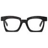 Lanomi Stylish Reading Glasses for Women and Men, Rectangular Transparent Plastic Frames, HD Square Readers, Black, +1.0 view 1