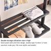 Freestanding Clothes Rack, Solid Wood, Brown, 105 x 30 x 160 cm view 4