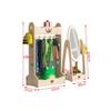 Solid Wood Coat Rack, Kids’ Room, Floor-Standing Clothes Rack, Multifunctional Storage Shelf with Hooks, B, 104 × 30 × 40 cm, Made in China view 2