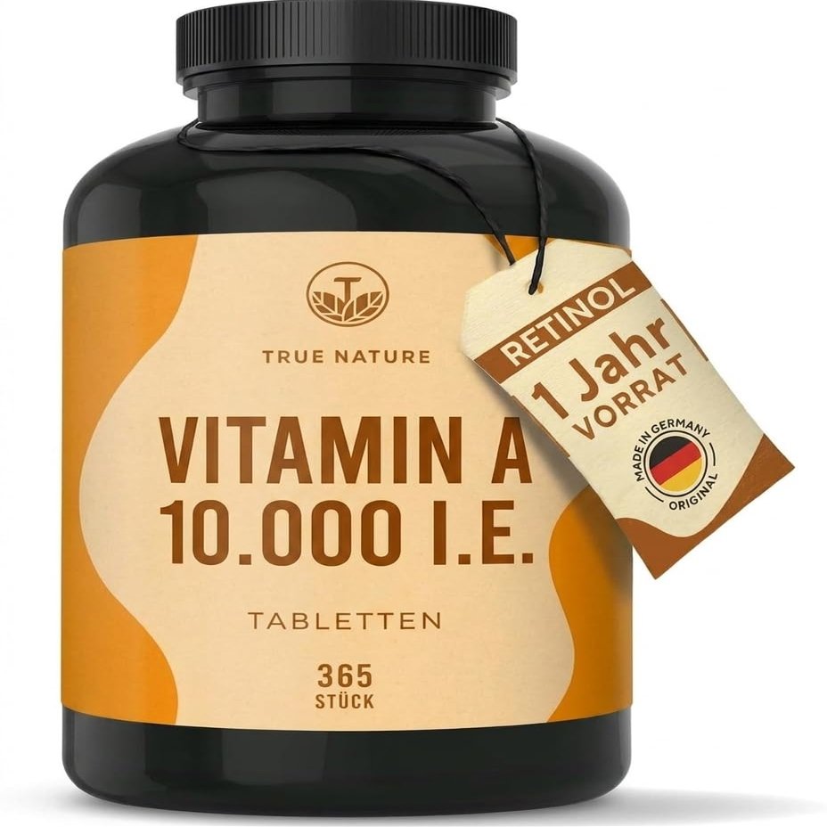TRUE NATURE Vitamin A Retinol (10,000 IU) 365 Tablets (3,000 g)