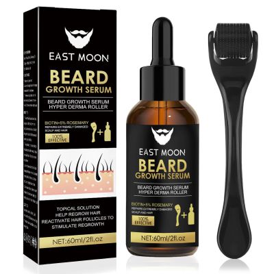 Beard Growth Kit with Beard Roller and Serum