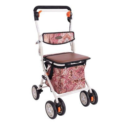 Rollator Walker with Seat - Height-Adjustable, Lightweight & Foldable for Seniors - Padded Seat, Carry Basket, Locking Brakes