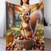 Squirrel Blanket, Cozy Couch Throw, Warm Super-Soft Fleece Blanket 130 x 180 cm view 1