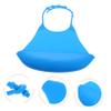 Reusable Silicone Bib for Adults, Blue view 2