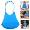 Reusable Silicone Bib for Adults, Blue view 4
