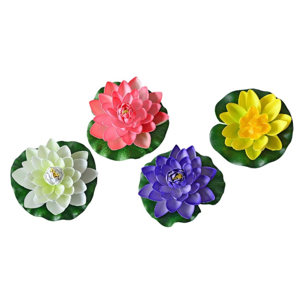 VILLFUL 4-Piece Artificial Lotus Flowers, Light Pink