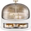 Portable Skincare and Cosmetic Organizer, White, 5-Grid view 1