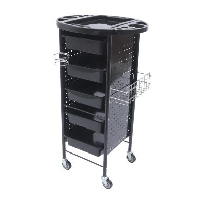 6-Tier Hairdressing Salon Trolley with 5 Compartments