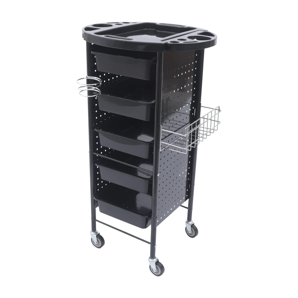 6-Tier Hairdressing Salon Trolley with 5 Compartments