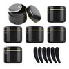 ZEOABSY 6-Pack 150 g Black Empty Cosmetic Jars with Gold Rim, 150 ml Plastic Cream Containers view 1
