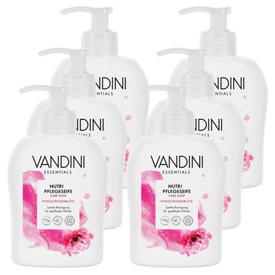 VANDINI Nutri Liquid Hand Soap, Peony Blossom Scent, 6 x 300 ml