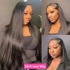 34-Inch 13x4 Straight HD Lace Frontal Human Hair Wig, 13x6 Lace Front, 4x4/5x5 Closure and 360 Lace Wigs view 2