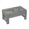 Lahdrhab Adjustable Elevated Dog Bowl with Slow Feeder, Gray view 2