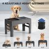 Lahdrhab Adjustable Elevated Dog Bowl with Slow Feeder, Gray view 3