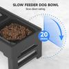 Lahdrhab Adjustable Elevated Dog Bowl with Slow Feeder, Gray view 4