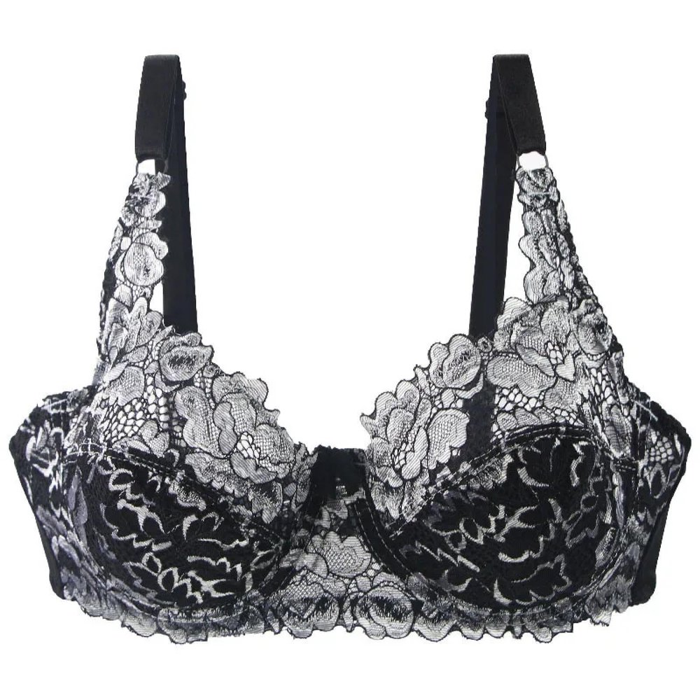 FULUJIDI Women's Push-Up Lace Bra, Underwire, White, 75D
