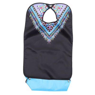 Gogogmee Vintage Adult Bib with Waterproof TPU and Lightweight Polyester Fabric, Easy On and Off, Clothing Protector for Seniors During Meals