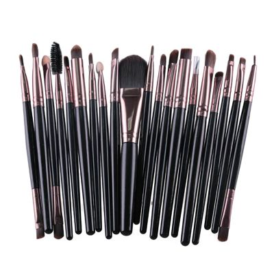 SBTRKT 20-Piece Makeup Brush Set, Beauty Makeup Concealer, Blush, Loose Powder, Highlighter, Foundation and Eyeshadow Brushes, Black Coffee