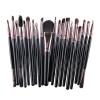 SBTRKT 20-Piece Makeup Brush Set, Beauty Makeup Concealer, Blush, Loose Powder, Highlighter, Foundation and Eyeshadow Brushes, Black Coffee view 1