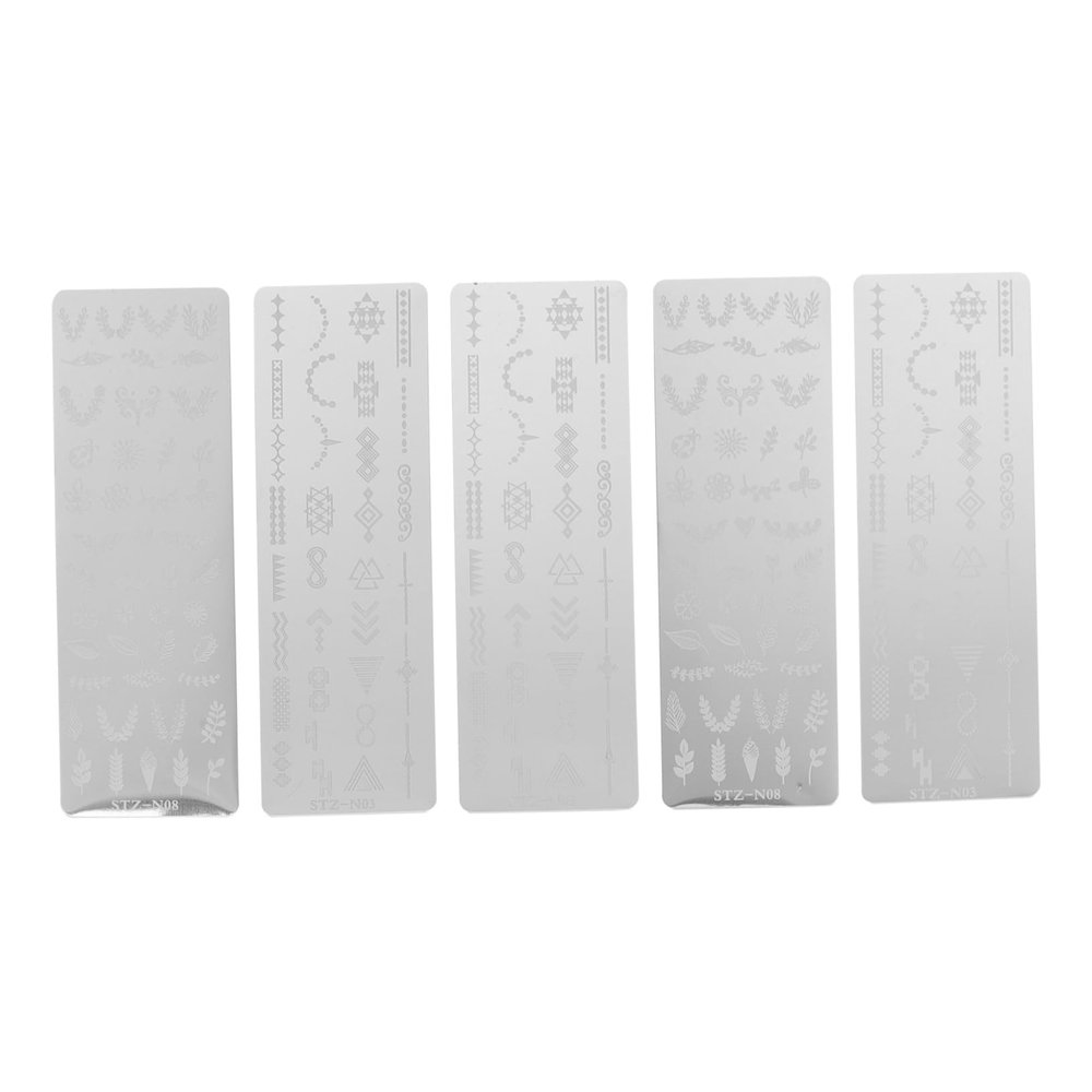 Beatifufu 5 Stainless Steel Nail Stamping Plates for Nail Art