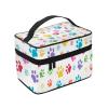 Colorful Dog Paw Print Makeup Bag, Portable Travel Toiletry Bag and Pencil Case view 2