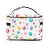 Colorful Dog Paw Print Makeup Bag, Portable Travel Toiletry Bag and Pencil Case view 3