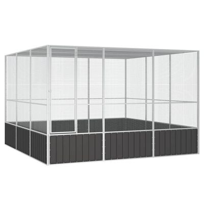 Willood Anthracite Bird Aviary 302.5 x 324.5 x 211.5 cm Galvanized Steel
